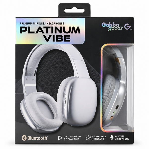 Gabba Goods Platinum Vibe Over-Ear Bluetooth Headphones — image 1