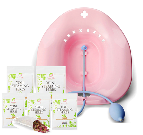 Yoni Steaming Herbs – 5 Pack + FREE Steaming Seat