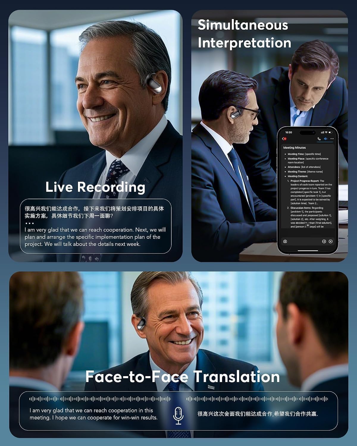 Paekole AI Translation Earbuds open-ear design and audio features