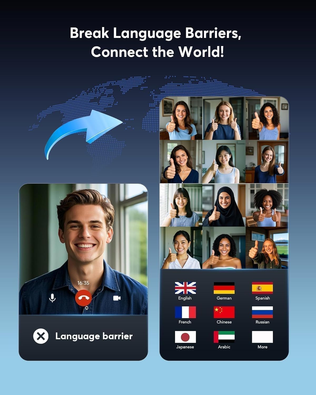 Paekole AI Translation Earbuds real-time translation feature