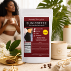 Slim Coffee product graphic showing pouch and packet count details.