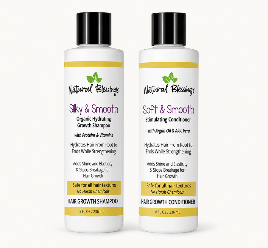 Little Miracles Silky & Smooth shampoo and conditioner bottles with yellow labels