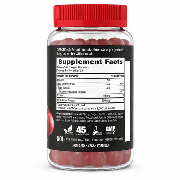 Piping Rock Apple Cider Vinegar Gummies, Apple Flavor — 70 Vegan Gummies — image 2