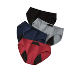 Menstrual panty color group with burgundy, gray, and navy pairs.