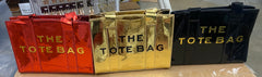 Metallic Crossbody Tote Bag