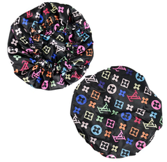 Black L&V Designer Hair Bonnet
