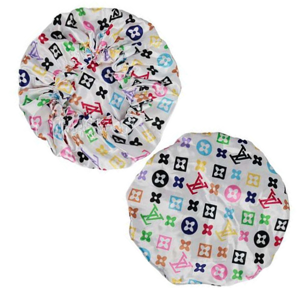 White L&V Designer Hair Bonnet