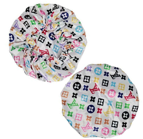 White L&V Designer Hair Bonnet