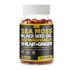 Sea Moss, Black Seed Oil, Ashwagandha, Shiljat, Ginger Gummies