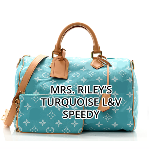 Mrs. Riley's Inspired Turquoise L&V Bag