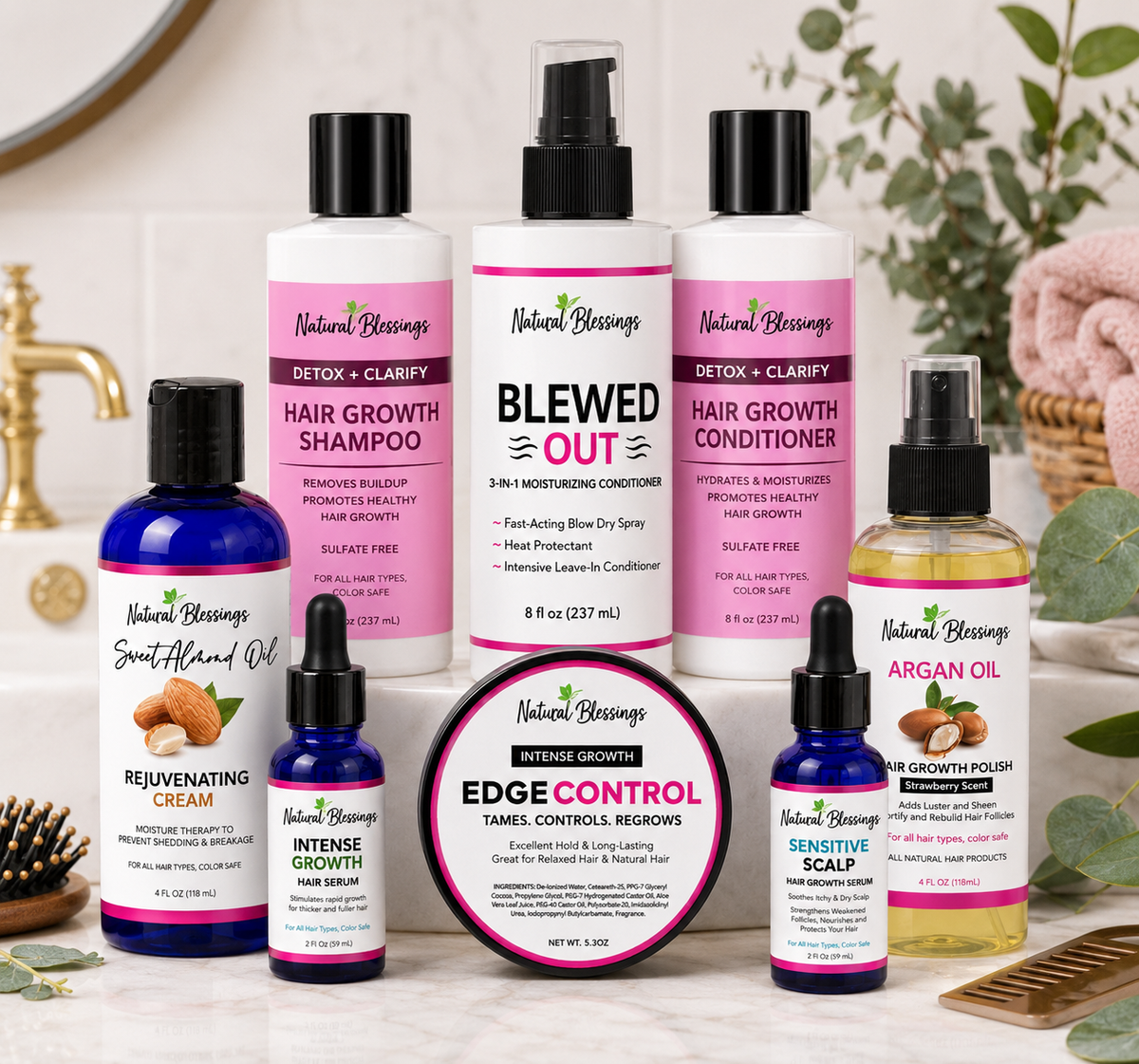 Hair Growth Combo #5 with Free Hair Serums - Miracle Hair