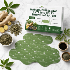 Naturals Blessing Extreme Belly Shrinking Patch – Flat Lay 5 Patches with Ginger Mugwort Herbs
