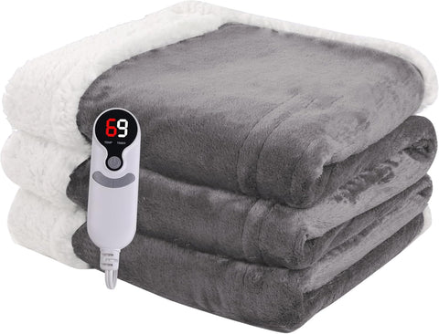 Ultra Soft Mink and Sherpa Heating Blanket
