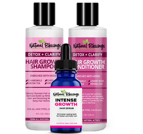 Wash & Grow haircare kit with shampoo, conditioner, and serum