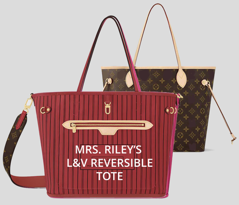Mrs. Riley's  Inspired L&V Red Reversible Bag