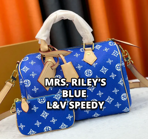 Blue L&V Inspired Speedy Bag