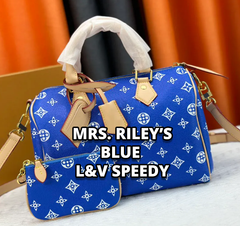 Blue L&V Inspired Speedy Bag