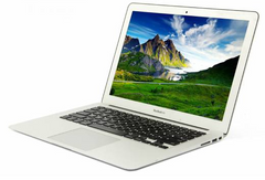 Refurbished laptop open view with keyboard and display