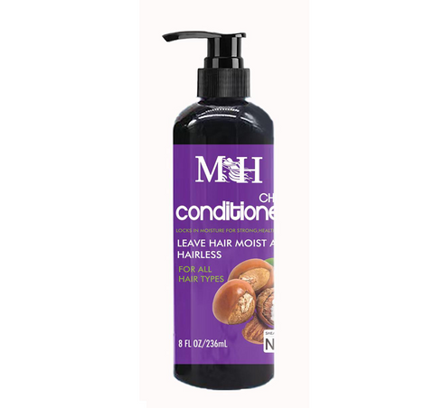 Bottle of Natural Blessings Intense Growth Chebe Conditioner enriched with coconut oil, biotin, and silk protein to hydrate, strengthen, and promote healthy hair growth for all hair types.