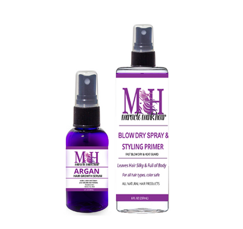 Refill Kit #4: Argan Oil & Blow Dry Spray - Miracle Mink Hair Wholesale Inc