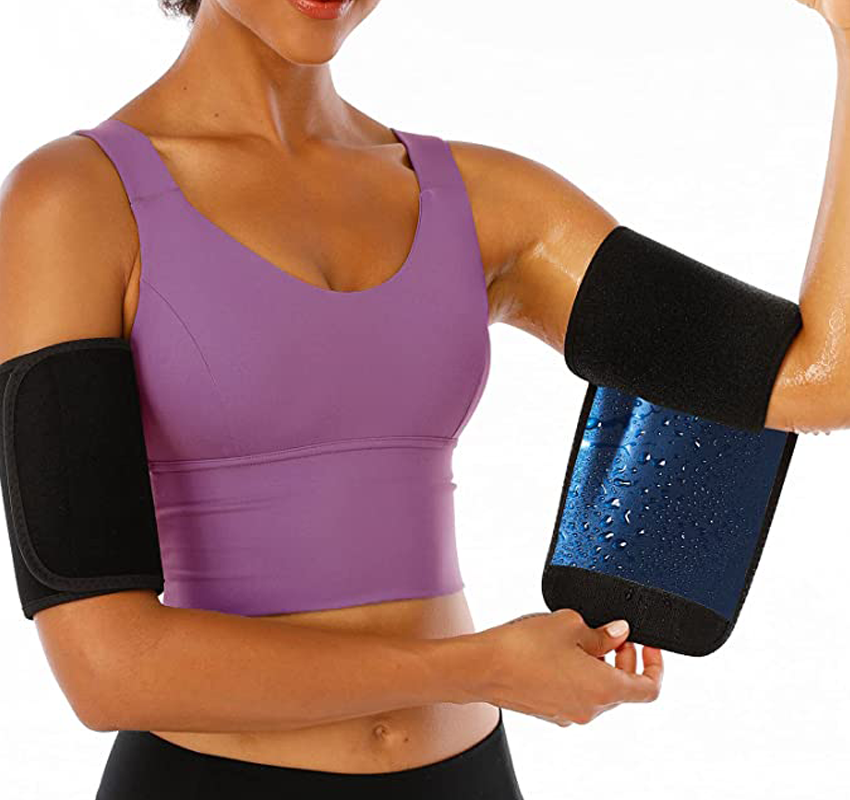 Model wearing black Extreme Sweat Arm Sleeves.